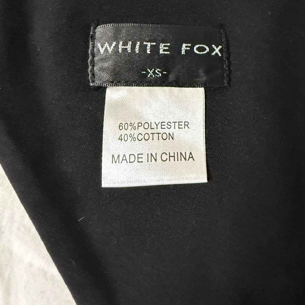 White Fox Black and Silver Rhinestone Halter Diamond Backless Top XS - Picture 4 of 8